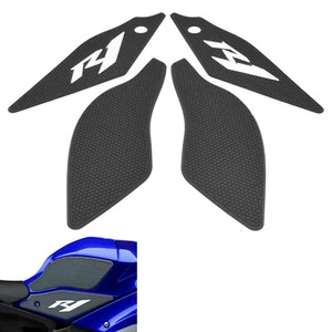 Black Fuel Tank Traction Side Pad Grip Protector For YAMAHA YZF R1 R1M 2020-2022 - Picture 1 of 7