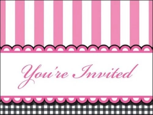 Sweet Baby Feet Pink Gatefold Invitations 8 Per Pack baby Shower Party invites - Image 1 of 1