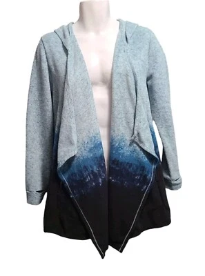 Cárdigan suéter con capucha Cuddl Duds para mujer XXS/XS azul ombre cascada agujero para el pulgar Foto 1 de 4