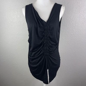 Women's Carole Little Medium Black top with ruching good condition - Picture 1 of 9
