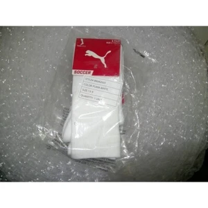 Puma Soccer Team Socks White Youth Size 13-3 Anti-Odor Moisture Wicking - Picture 1 of 3