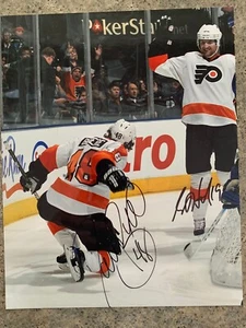 DANIEL DANNY BRIERE SCOTT HARTNELL PHILADELPHIA FLYERS AUTOGRAPHED SIGNED 8x10 2 - Picture 1 of 1