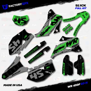 Gray & Green Slick Racing Graphics Kit fits Yamaha WR450F 07-11 Decals WR 450F - Picture 1 of 5