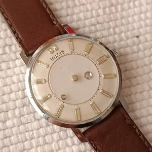 ELEGANT HILTON MANUAL WIND MISTERY DIAL MOVEMENT CAL P330 SWISS WATCH FROM Ca70S - Picture 1 of 7