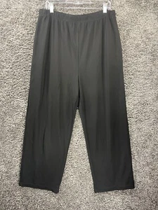 Nordstrom Trouser Pants Womens XL Black Stretch Flat Front Pleated Elastic Waist - Picture 1 of 14