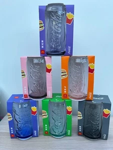 Set Of 6 Coca Cola Glasses McDonalds Limited Edition Can Shape Different Colours - Picture 1 of 16