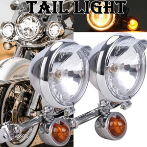Indicators Blinkers Lights Steel bar Chrome Fit For 2005-2009 Suzuki Boulevard - Picture 1 of 15