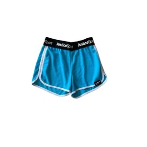 Justice sport girls size large 12–14 blue white gym shorts - Picture 1 of 4