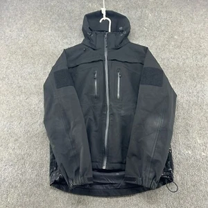 511 Tactical Jacket Mens M Black Parka Hooded Rain Coat Polyester Softshell FLAW - Picture 1 of 21