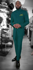 Costume et pantalon africain collier Teal Audaray Uneven Bishop pour hommes-DPX6003