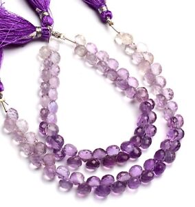 Natural Gem Purple Amethyst Onion Briolette Multiple Size Beads 7" Strand