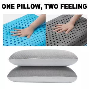 COOLING BAMBOO CHARCOAL DUAL SIDE MEMORY FOAM PILLOWS GOOD SUPPORT NECK PILLOW - Picture 1 of 8