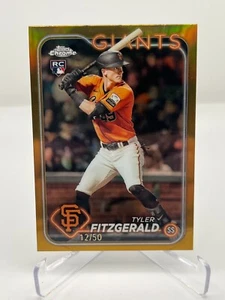 2024 TOPPS CROMO TYLER FITZGERALD RC RIFRATTORE ORO 12/50 N. 131 GIGANTI - Foto 1 di 2