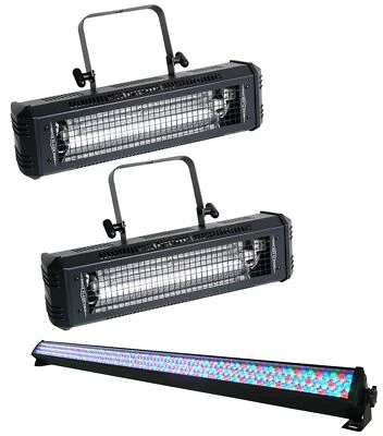 2) American DJ Mega Flash DMX 800-Watt Compact DMX Strobe Lights+Rockstrip Light - Image 1 of 4