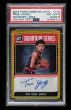 TRAE YOUNG 2018 Donruss Optic SIGNATURE SERIES GOLD /10 RC ROOKIE AUTO 9 PSA 8