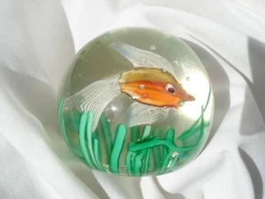 VINTAGE BARBINI CENEDESE MURANO AQUARIUM FISH PAPERWEIGHT MCM ART GLASS - Picture 1 of 4
