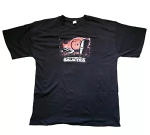 Battlestar Galactica TShirt 2XL 2004/2005 Universal Studios Black Front Graphic - Picture 1 of 6