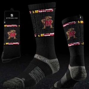 Maryland Terrapins Strideline Strapped Fit 2.0 Socks - Black - Picture 1 of 1