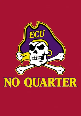 East Carolina Pirates NO QUARTER ECU Official Team Logo Premium 28x40 Banner Cover
