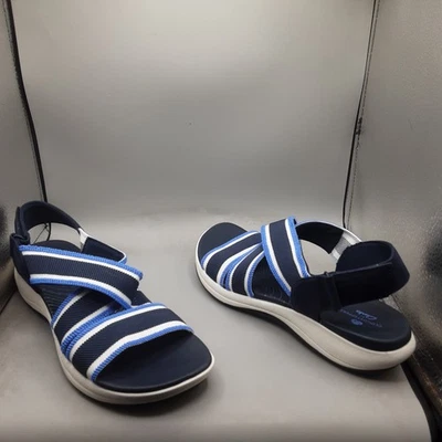 Sandalias Clarks Mira Lily Slingback para mujer 10M azul marino tela A214 Foto 1 de 4