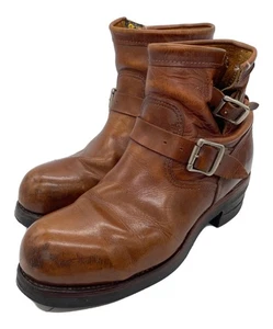 CHIPPEWA Boots Leather Brown Short Engineer Boots Size 9 - Picture 1 of 10