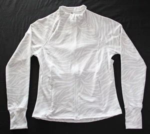 RBX Womens Jacket M Long Sleeve Full Zip Activewear Lightweight Top White NEW - Picture 1 of 6