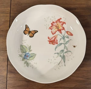 Lenox Butterfly Meadow überbackene niedrige Servierschüssel, Blumen, Bienen, gebraucht, in einwandfreiem Zustand - Bild 1 von 13