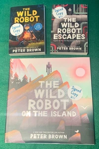 (3) The Wild Robot Books SIGNED Peter Brown Children - Imagen 1 de 16