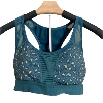 Zyia All Star 绿色运动文胸 S 码动物印花赛车网眼中 — 第 1/4 张图片