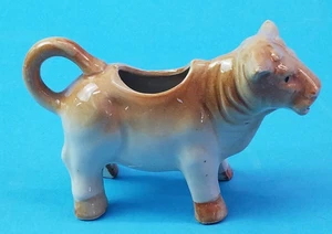 Vintage Occupied Japan Ceramic Porcelain Brown Milk Cow Creamer Pitcher - Picture 1 of 7