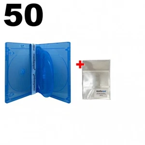 50 PREMIUM STANDARD Blu-Ray Quad 4 Disc Cases 14MM & 100 OPP Bags - Picture 1 of 8