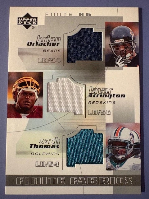 2004 Urlacher/Arrington/Thomas UD Finite HG Finite Fabrics Jerseys - Image 1 of 2