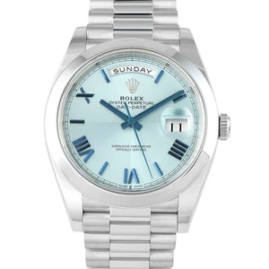 Reloj Rolex Day-Date 40 platino azul hielo esfera romana 228206 - Imagen 1 de 5