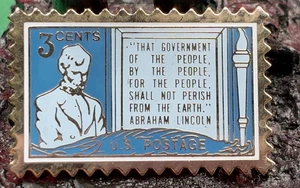 USPS Abraham Lincoln 3 Cent Replica Stamp PIN Jayne & Co Sammlerstück - Bild 1 von 2