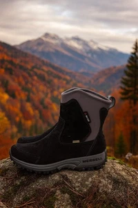 Stivali Merrell Tundra impermeabili Thinsulate neri e grigi Polartec donna taglia 10 - Foto 1 di 18
