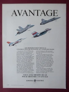 10/1984 PUB GENERAL ELECTRIC AIRCRAFT ENGINE F110 F404 F-14 F-20 F-16 FRANZÖSISCHE ANZEIGE - Bild 1 von 1