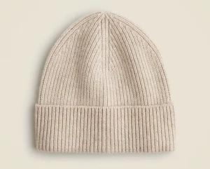 NEW J. Crew 100% Cashmere Wool Beanie Hat Silver Light Grey Beige $89.50 - Picture 1 of 3