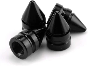 SINGARO Car Tire Valve Caps, 4 Pieces of Universal Aluminum Alloy Black - Picture 1 of 6