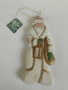 Nuevo con etiquetas Adorno de madera Pam Schifferl invierno blanco Santa-Lantern Midwest Cannon Falls - Imagen 1 de 7