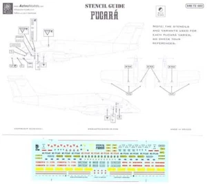Aztec Decals 1/48 IA-58 PUCARA GENERIC STENCILS - Picture 1 of 1