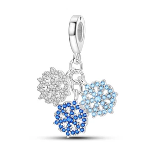 Bracciale donna MULA invernale fiocco di neve ciondolo AAA ZIRCONI adatto argento 925 placcato - Foto 1 di 6
