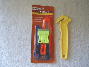Allway " NIP " 3 Piece Cut " N " Scrape Knife Set With 1 Other Tape Cutter Used1 - Picture 1 of 10