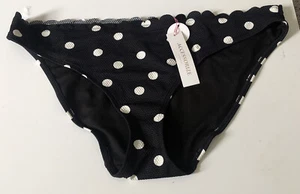 ACCESSORIZE  NEW WITH LABEL BIKINI BOTTOMS SIZE 16 BLACK DOTTY SCALLOP EDGE  - Picture 1 of 2