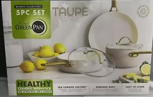 GreenPan Reserve Collection Taupe Ceramic Nonstick 5pc set Taupe (new) - Picture 1 of 1