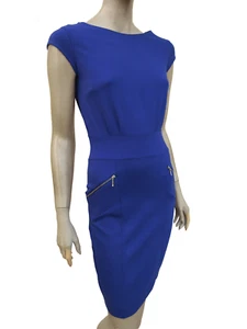 Dress size 8 - Blue Stretch Fitted / Pencil Style - M&S Limited Collection - Picture 1 of 10
