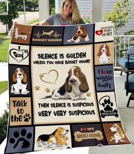 Basset Hound Dog Fleece Blanket, Picnic Blanket, Baby Blanket, Holiday Blanket - Picture 1 of 2