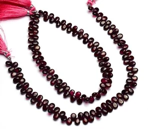 Natural Gem Rhodolite Garnet Smooth 7x5MM Size Pear Shape Briolettes 10" Strand - Bild 1 von 5
