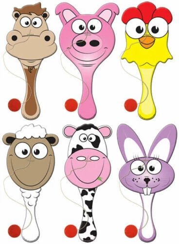 12 x Murciélagos de madera para animales de granja y juego de pelota juguete para niños fiesta bolsa rellenos Foto 1 de 4