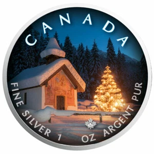 Canada - 5 Dollars 2018 - Maple Leaf - Silent Night - 1 Oz - 0.9999 Silver - Picture 1 of 4
