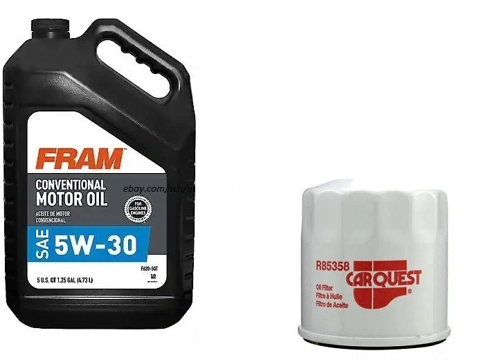 Filtro de aceite de motor CARQUEST R85358 y marco de 5 cuartos de galón 5W30 aceite de motor convencional Foto 1 de 1